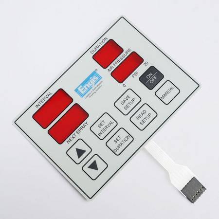 Flat embossing button keypad - Red Window Membrane Switch