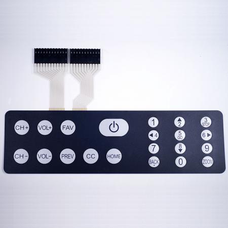 सिल्क स्क्रीन प्रिंटिंग ग्राफिक ओवरले - धातु के गुंबदों के बिना गोल एम्बॉसिंग बटन