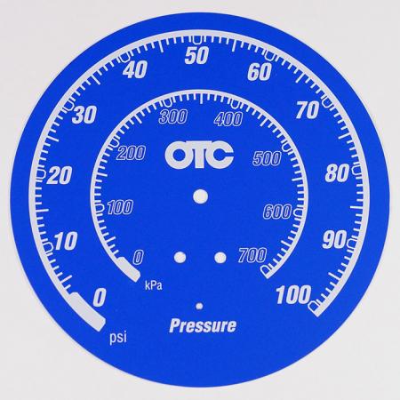 Pressure scale NamePlate - Aluminum Plate with printing numeral on the surface.