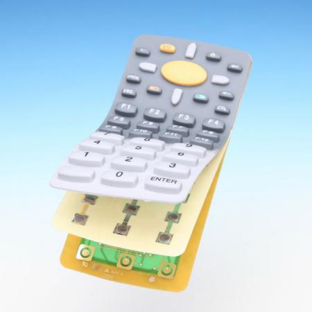 PCB ensamblado con teclado de caucho de silicona