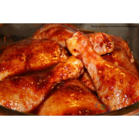 Warm chicken thigh marinade.