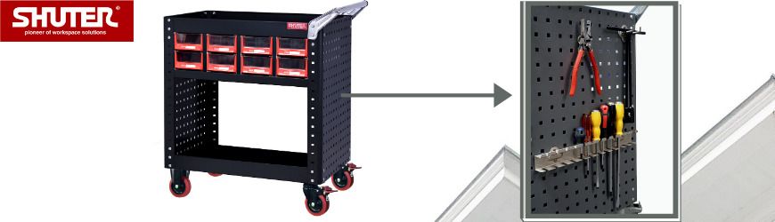 Tool cart has siding pegboard