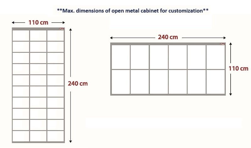 Maximum sizes of customized metal cabinet