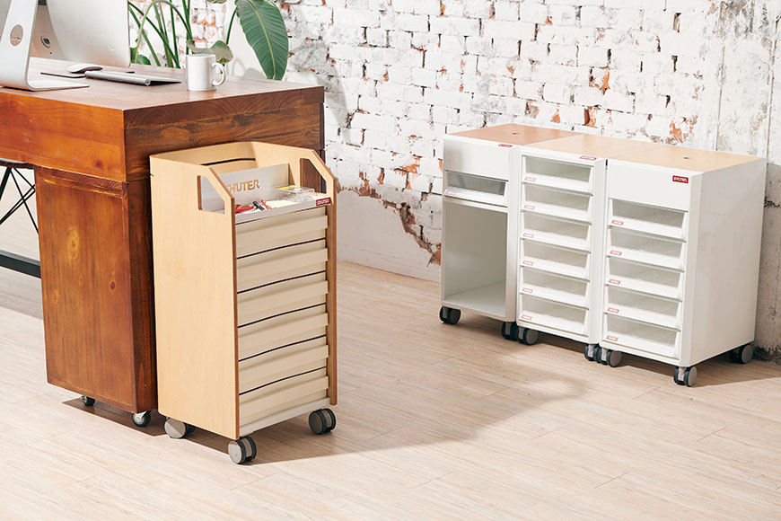 Mobile Cabinet on Wheels to Storage documents in Different Categories White Wood 5 Drawers Filing Cabinet for Home Office 