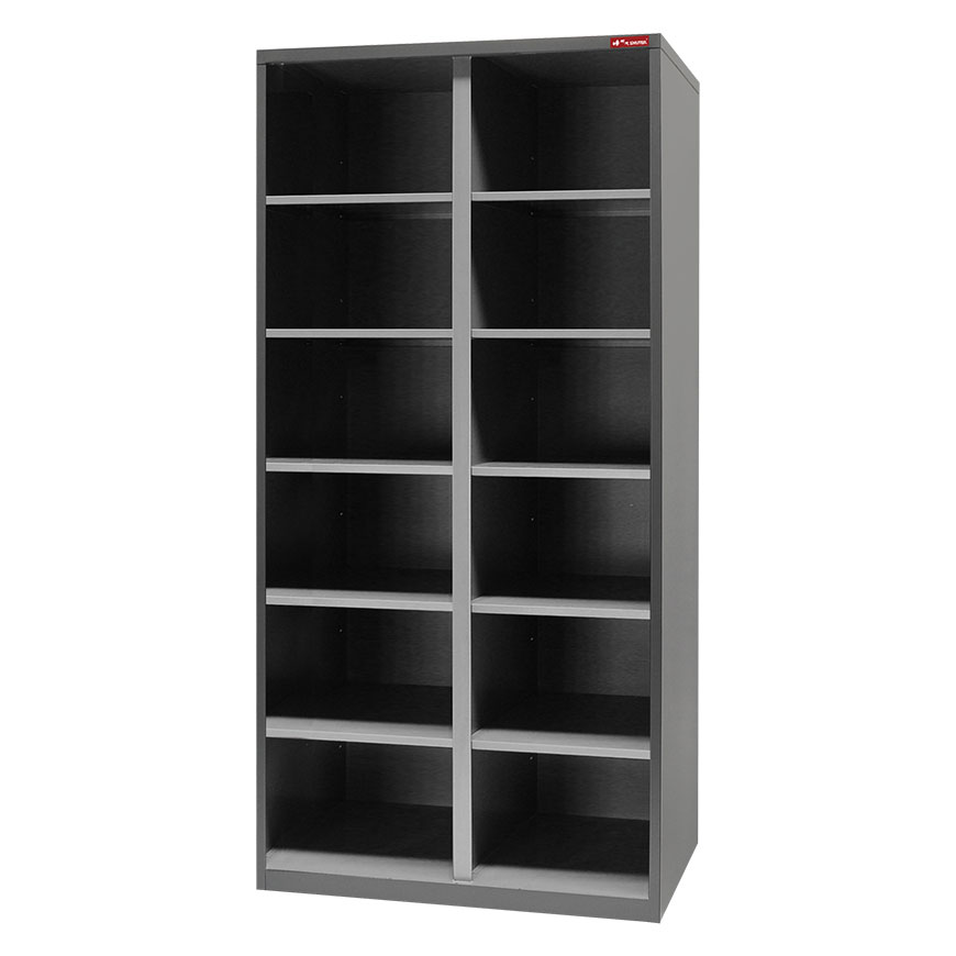 Metal Storage Cabinet without Doors, 12 compartments