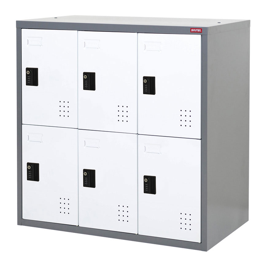 Metal Storage Low Locker, Double Tier, 6 Compartments