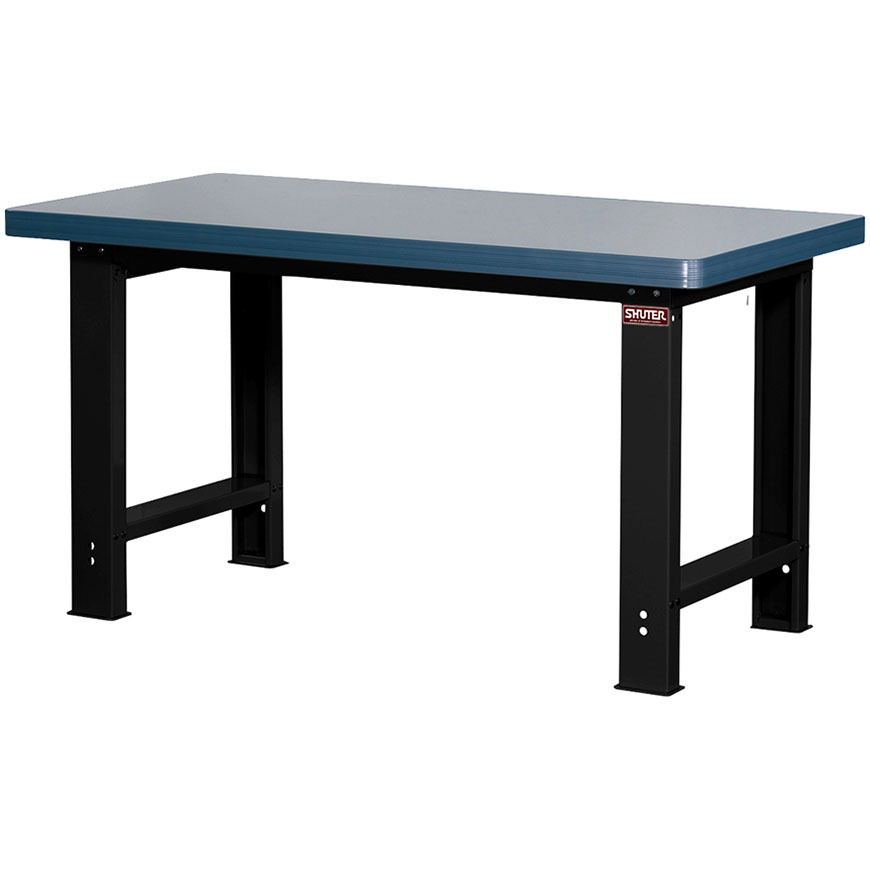 Work hard on SHUTER steel workbenches, which feature a wide variety of specialized worktop materials.