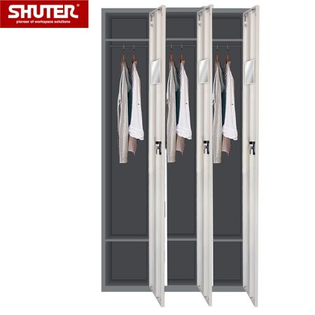 SHUTER metal cabinet with 3 doors to store clothes