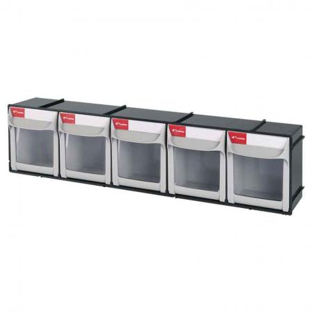 Tip Out Bin with 5 Compartments for Parts Storage - SHUTER Tip Out Bin with 5 Compartments for Parts Storage