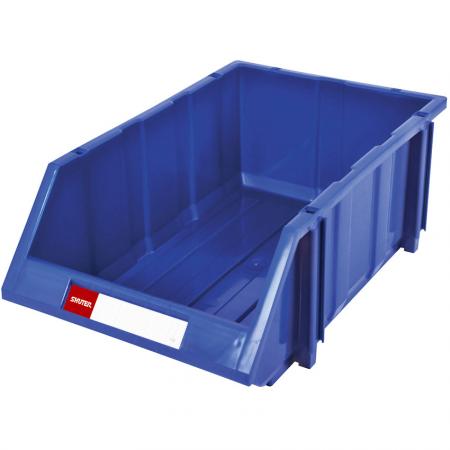 16L Classic Series Stacking, Nesting & Hanging Bin for Parts Storage - SHUTER brings you a classic design that has been modified over the years to create a superior industrial hanging bin.
