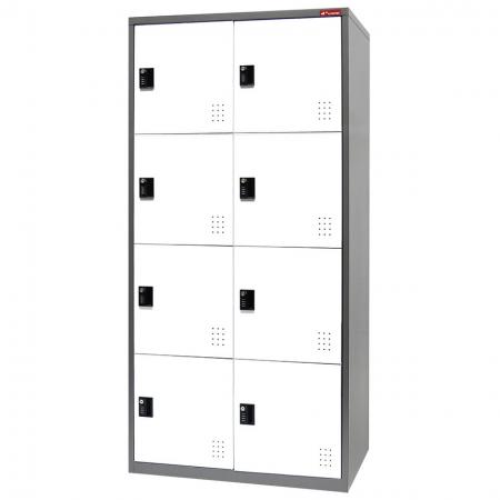 Metal Locker Cabinet, 4 Tier, 8 Compartments - Metal Storage Locker, 4 Tier, 8 Compartments