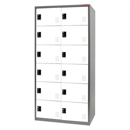 Металлический шкафчик, 6 ярусов, 12 отделений - Металлический шкафчик для хранения, 6 ярусов, 12 отделений