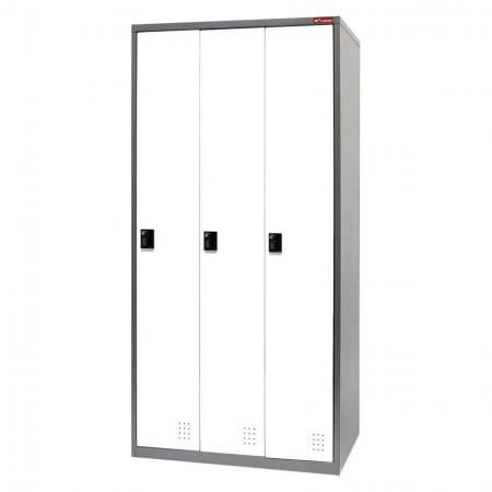 Metal Storage Locker, Single Tier, 3 Compartments - Metal Storage Locker, Single Tier, 3 Compartments