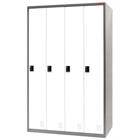 Metal Locker Cabinet, Single Tier, 4 Compartments - Metal Storage Locker, Single Tier, 4 Compartments