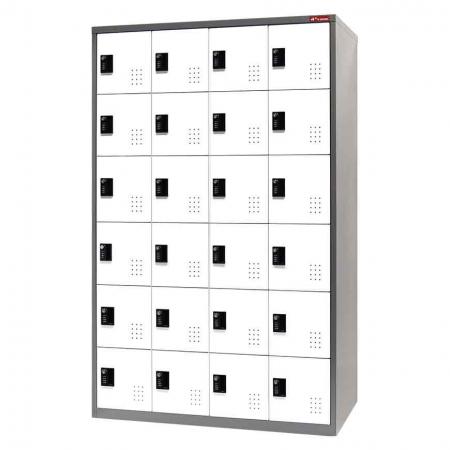 Metal Locker Cabinet, 6 Tier, 24 Compartments - Metal Storage Locker, 6 Tier, 24 Compartments