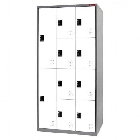 Metal Locker Cabinet with Multiple configurations, 10 Compartments - Metal Storage Locker with Multiple configurations, 10 Compartments