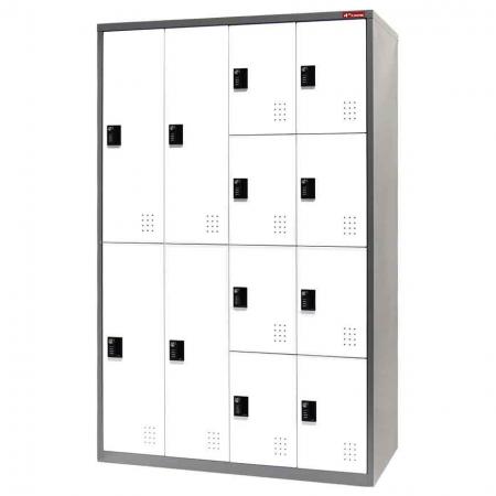 Metal Locker cabient with multiple configuration - 12 Doors in 4 Columns - Metal Storage Cabinet with Multiple configurations, 12 Compartments