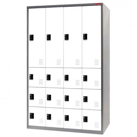 Metal Locker Cabinet with Multiple configurations - 16 Doors in 4 Columns - Metal Storage Cabinet with Multiple configurations, 16 Compartments