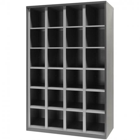 Metal Storage Bookcase without Doors, 24 compartments - Open Storage Bookcase without Doors, 24 compartments
