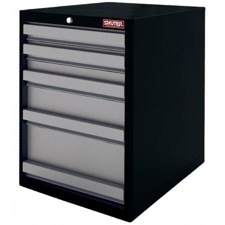 Heavy Duty Metal Tool Cabinet - 70cm Height with 5 Drawers for Industrial Environments - With smooth-slide drawers and a security lock, this unit is perfect for factory tool storage.