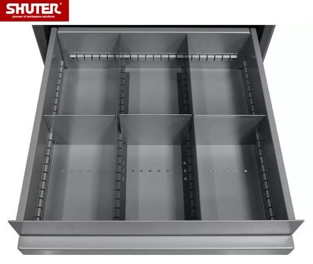 Dividers are included in the deepest drawer.