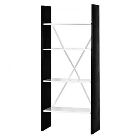 Office Bookcase with 4 Adjustable Shelves - 75cm Wide - Home or office bookshelf in step-style with cross-back bracing for extra stability.