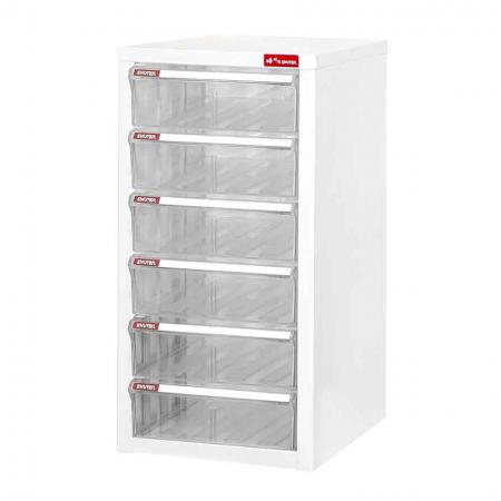 Floor Cabinet with 6 drawers in 1 column for A4 paper (5.9L per drawer) - A strong office filing cabinet for on- or off-desktop storage.