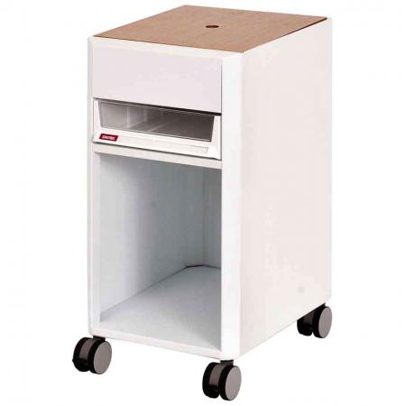 SECRET Mobile archivio per ufficio con coperchio in legno, rotelle - 1 cassetto formato A4X