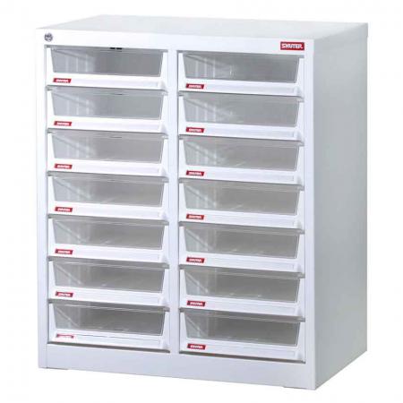 Steel File Cabinet with 14 deep drawers in 2 columns for A4 paper - Made in an eco-friendly manner, this cabinet will bring organizational prowess to your office space.