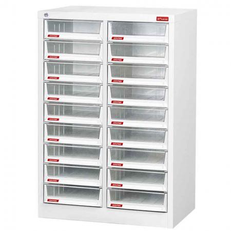 Floor Cabinet with 18 drawers in 2 columns for A4 paper (6.6L per drawer) - Filing cabinets with drawers made of material that is high endurance, anti-rust, and eco-friendly.