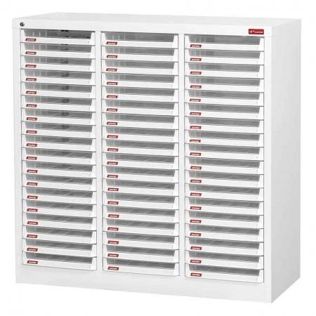 Steel File Cabinet with 54 plastic drawers in 3 columns for A4 paper - Get organized with SHUTER's great range of efficient filing storage systems.