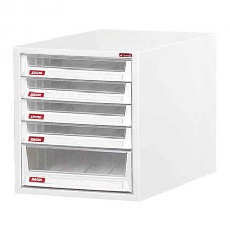 Steel File Cabinet with 1 deep drawers and 4 plastic drawer in 1 column for B4 paper - This cabinet is designed to keep your office or workspace in tip-top organizational shape.