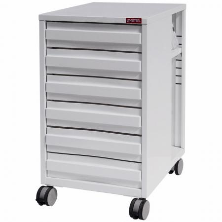 All-Entry Mobile Under-Desk Filing Cabinet Office Storage with Casters - 6 Drawers - Need file and stationery storage that is moveable? Look no further than these beautifully designed steel carts from SHUTER.