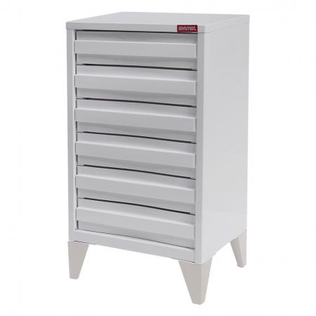 SOHO Floor Cabinet with 6 deep drawers and metal Legs - SOHO office file cabinet that features a steel body and drawers for strength and legs for convenience and good looks.