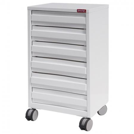 SOHO Mobile Under-Desk Filing Cabinet Office Storage with Casters - 6 Drawers - Mobile storage cabinets for flexible, multifunctional office environments.