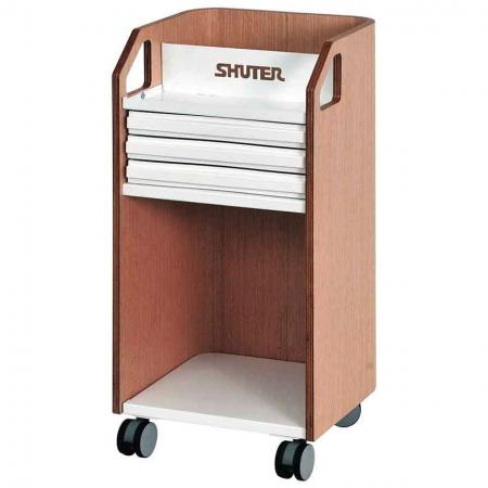 Armadio per ufficio mobile sotto la scrivania in legno curvato con rotelle - 3 cassetti - Archivi trasportabili e armadi per cancelleria che dispongono di una comoda combinazione di cassetti e scomparti.