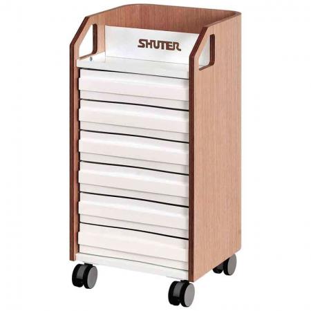 6 Drawer Bentwood Mobile Under-Desk Filing Cabinet Office Storage with Casters