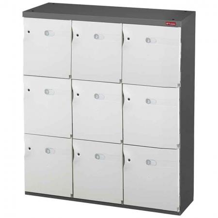 Office Storage Credenza for Shoes or Office Storage - 9 Medium Doors in 3 Columns