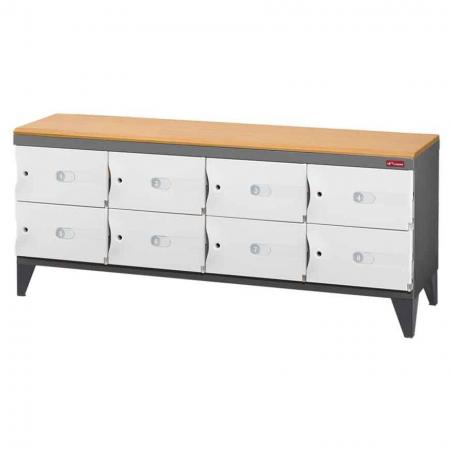 Office Storage Credenza with Legs for Shoes or Office Storage - 8 Small Doors in 4 Columns - This office storage organizer is suitable for everything from files to shoes.