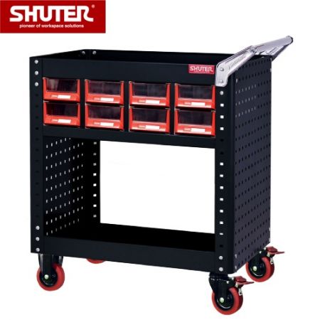 Tool Cart with 16 drawers & siding pegboard, Height 880 mm