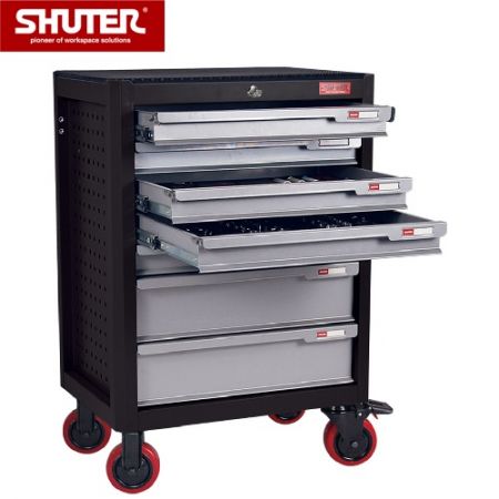Professional Two-Tone Tool Chest for Workspaces - 988mm Height with 7 Drawers and 5" TPR Casters - Mobile drawer storage designed with extra strength for heavy loading.