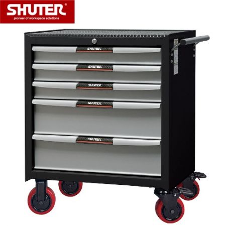 Professional Two-Tone Tool Chest for Workspaces - 820mm Height with 5 Drawers and 5" PP Casters - Five-drawer rolling tool cabinet with 5" casters.