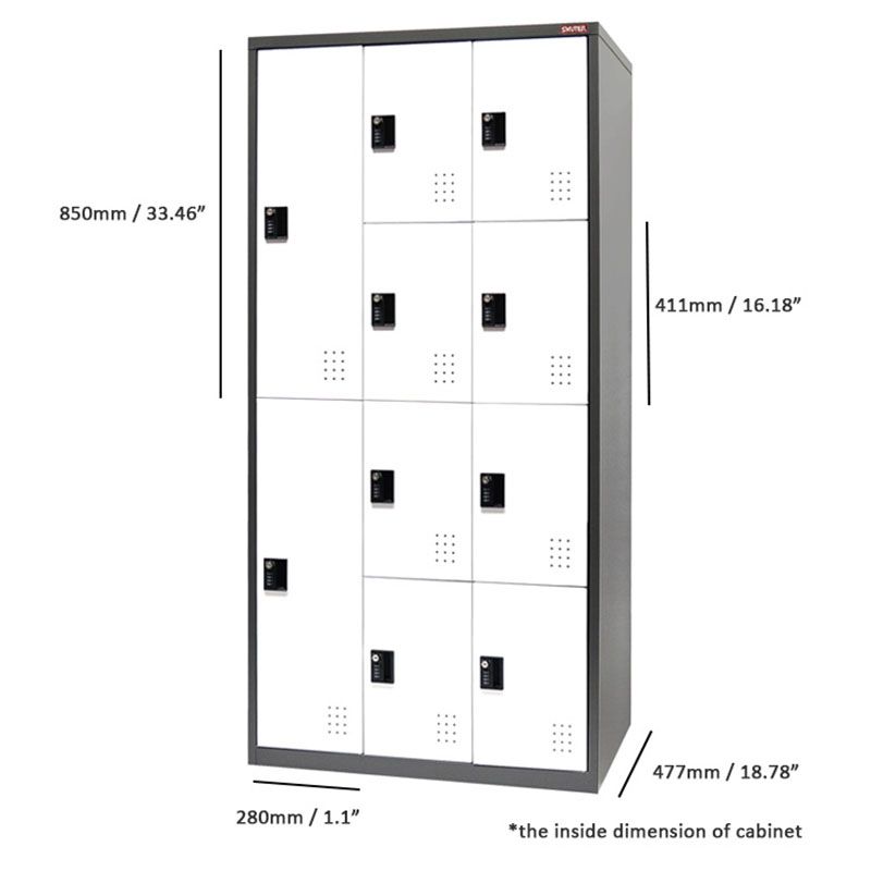 Casier de rangement en métal avec plusieurs configurations, 10