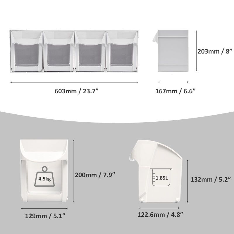 Tip Out Bin with 4 Compartments for Parts Storage | Tool & Workspace ...