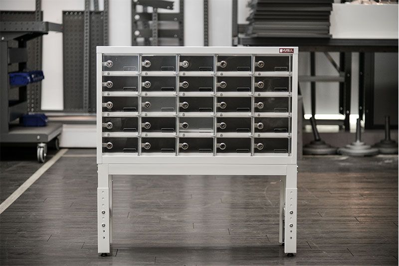 Casillero de almacenamiento de metal para teléfonos celulares y