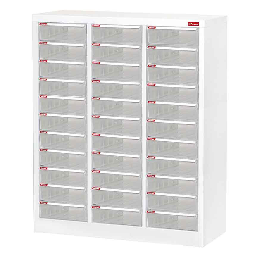 Steel File With 33 Plastic Drawers In 3 Columns For A4 Paper Tool Worke Storage