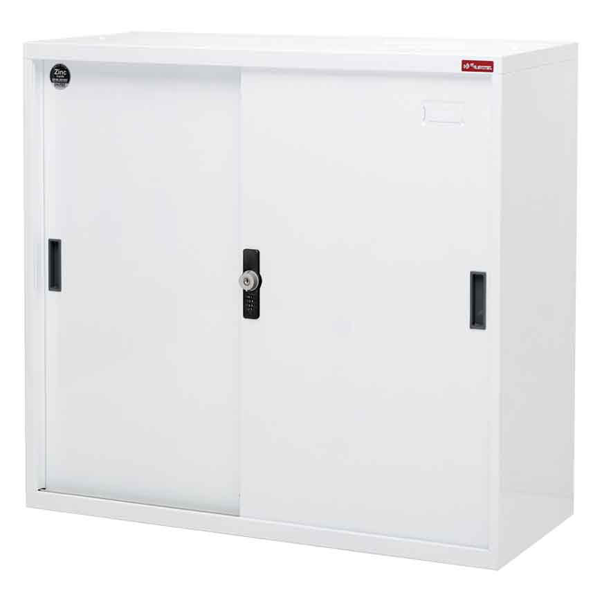 Small lockable filing with metal door, 880mm height Small