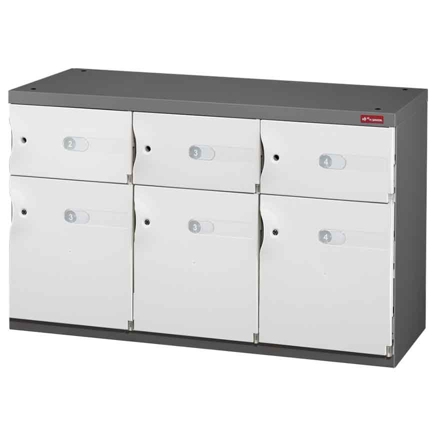 Credenza de almacenamiento de oficina con puertas mixtas para zapatos o