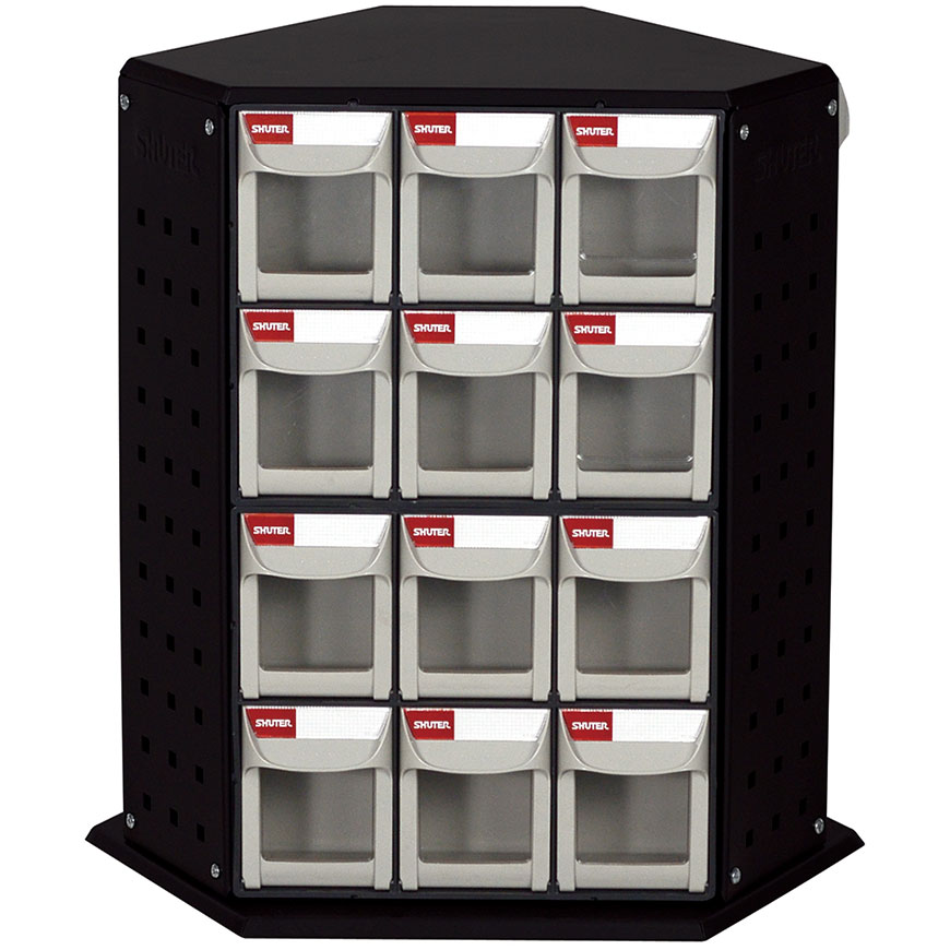 Revolving Tower Quick Flip Out Bins with 6 Sets of 6 Drawers for