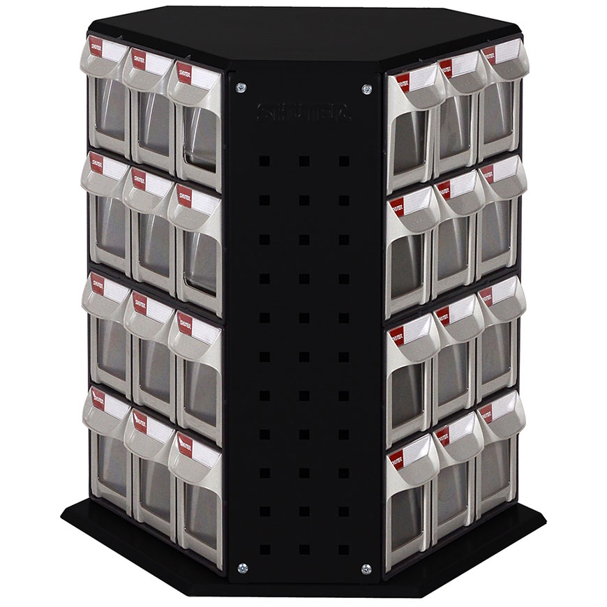 Revolving Tower Quick Flip Out Bins with 6 Sets of 6 Drawers for